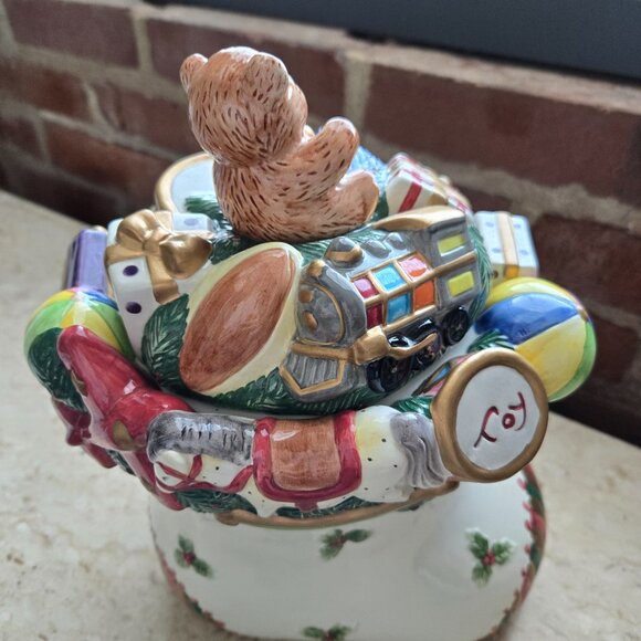 Vintage Fitz and Floyd Toyland Santa Cookie Jar - Picture 3 of 10